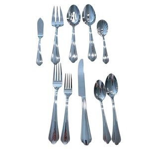 Waterford Brocade Stainless Flatware 45Pc Set-Service for 8 & 5 Serv Pieces‎ NEW